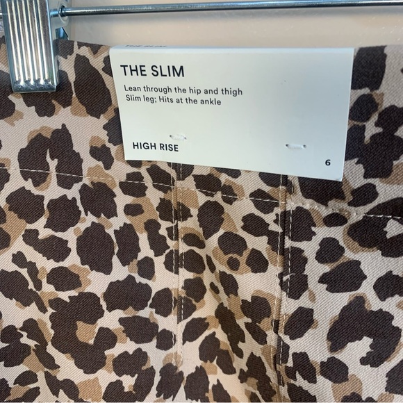 Ann Taylor The Slim High Rise Leopard Print Ankle Pants - Picture 9 of 13